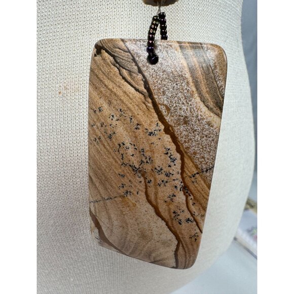 Picture Jasper Pendant Necklace With Unakite & Polychrome Jasper Beads Healing S - Picture 9 of 16